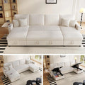 Sleeper Sectional Sofa, 110" Modern U