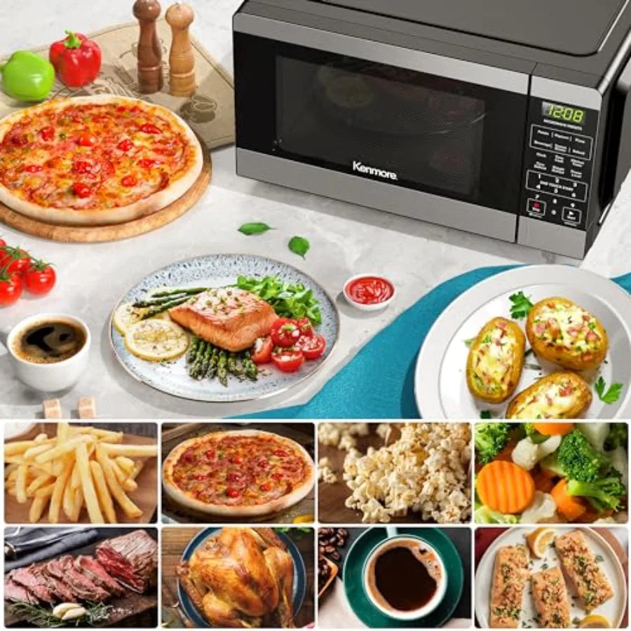 Microwave, 6 Auto-Preset Menus, 900 Watt 0.9 Cu Ft Stainless