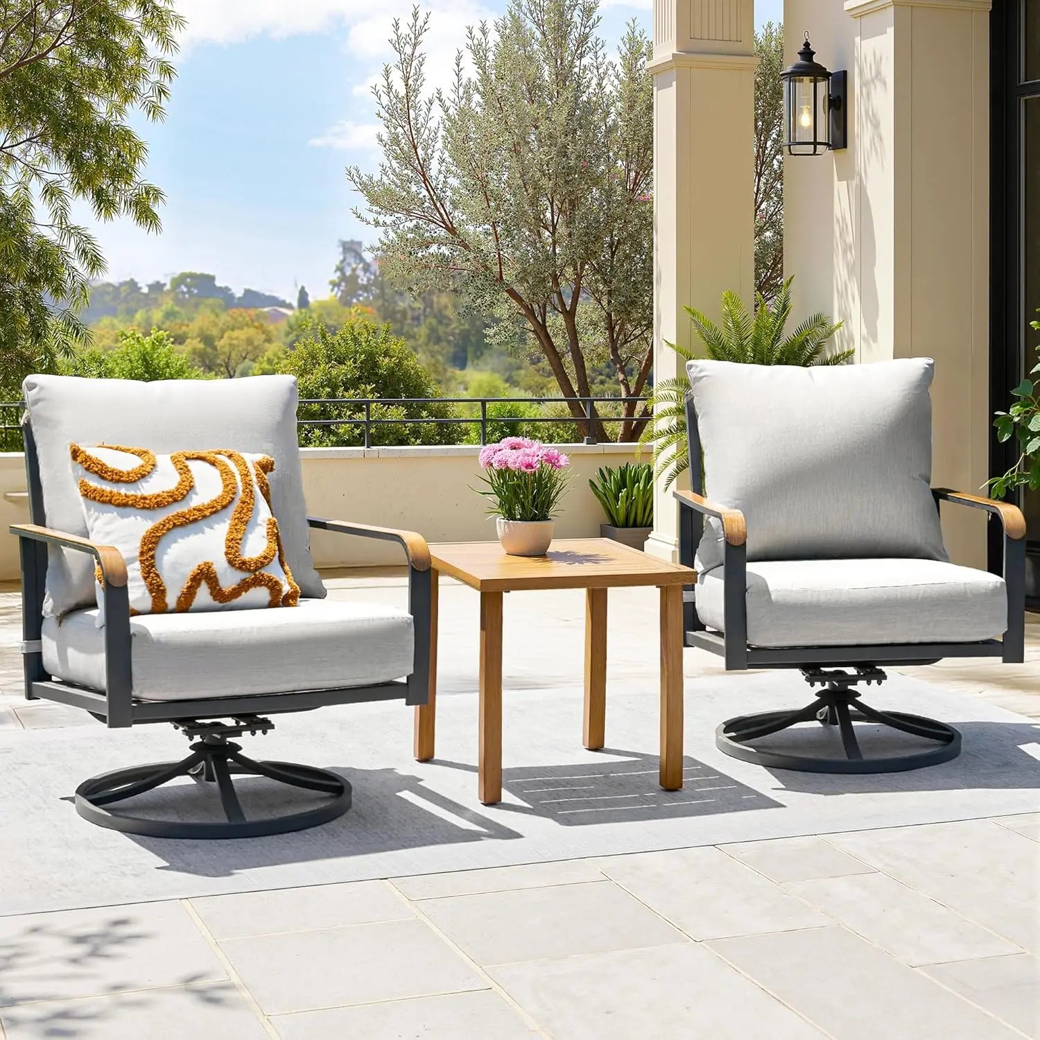 3 Piece Bistro Set Rocking Chairs