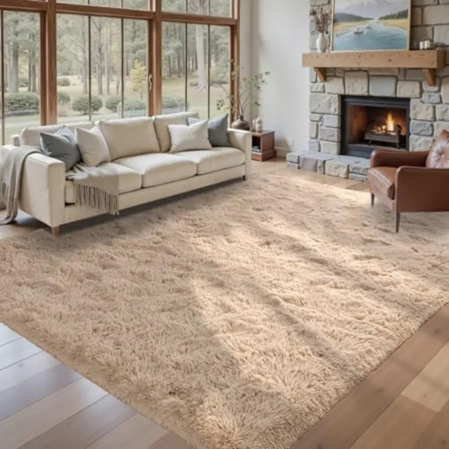 8x10 Area Rug Fluffy Beige