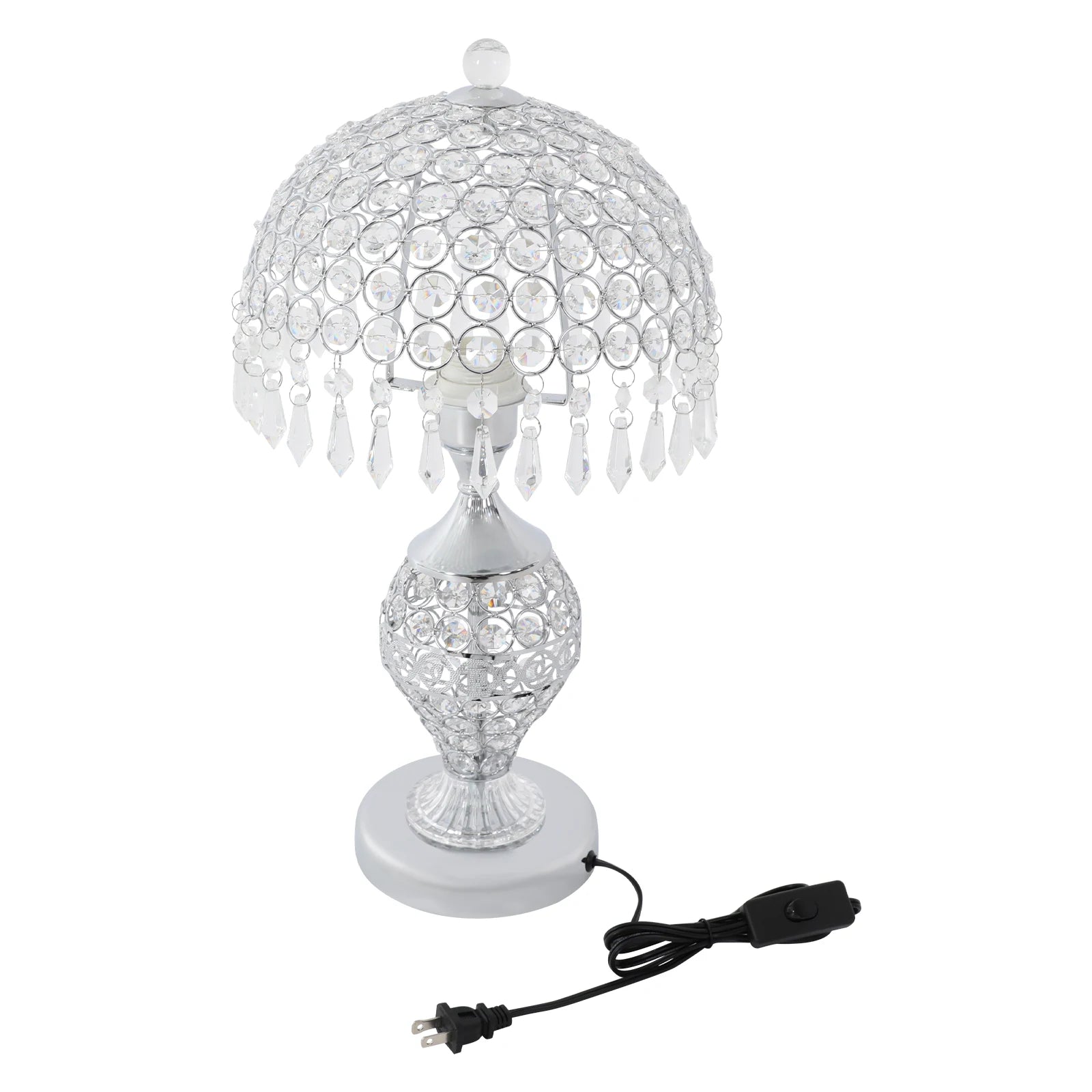 Crystal Lamp Silver Iron Frame