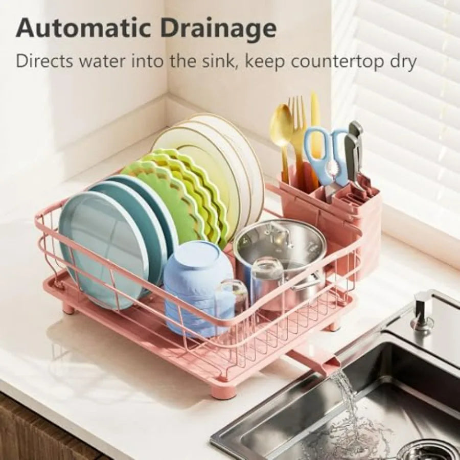 Pink Iron Dish Rack Drain