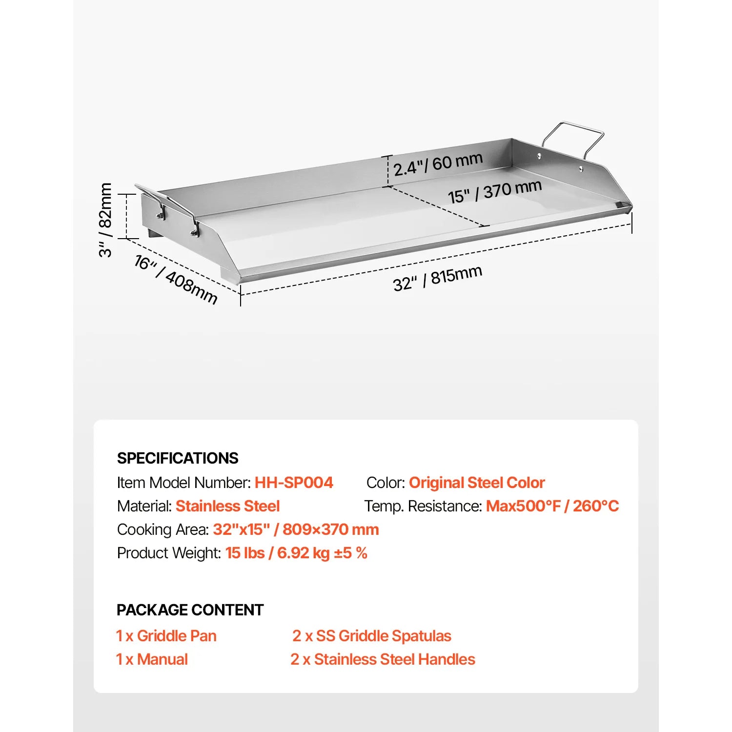 Stainless Griddle Flat Top Rectangular Plate Gas