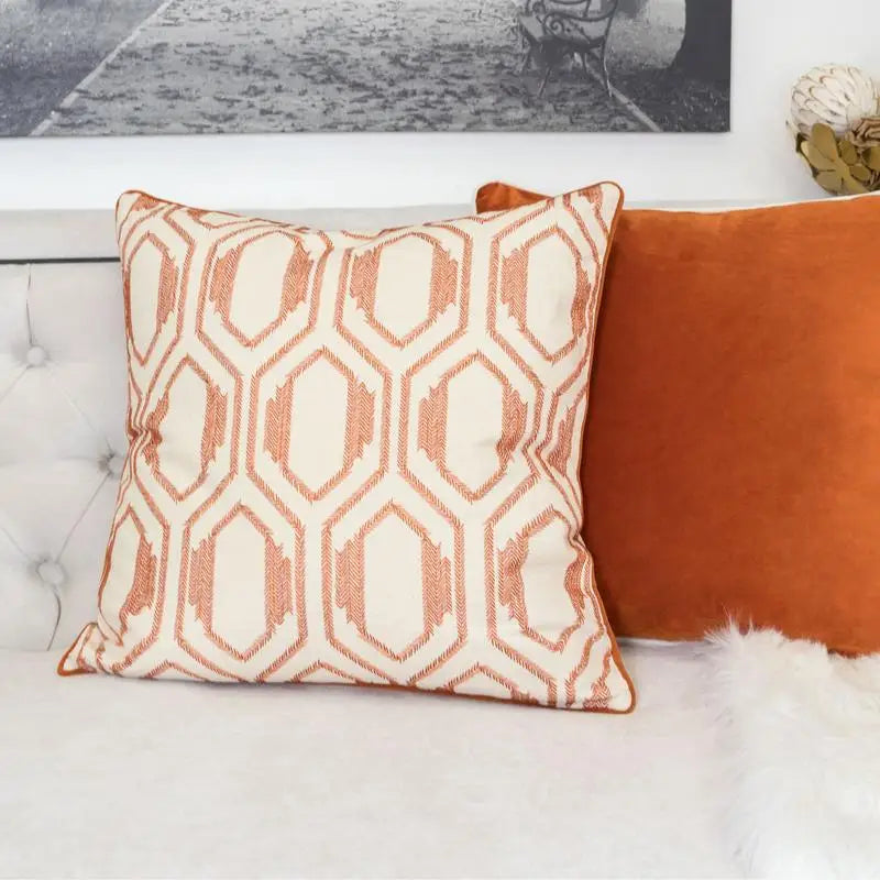 Geometric Embroidered Cotton