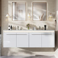 60" LED Floating Bathroom Double Vanity