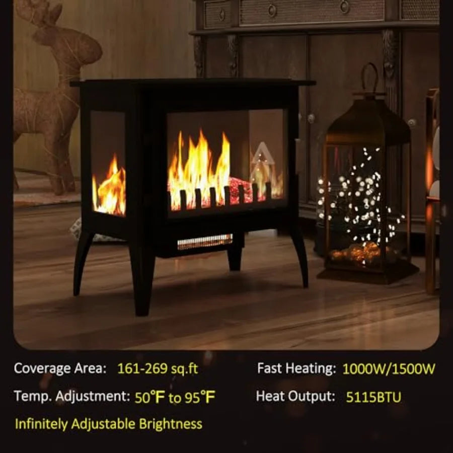 24 Freestanding Electric Fireplace Stove