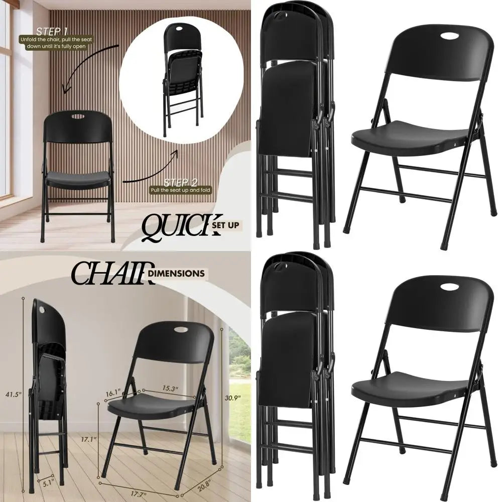 2 Durable Stackable Plastic Chairs, 450# Capacity