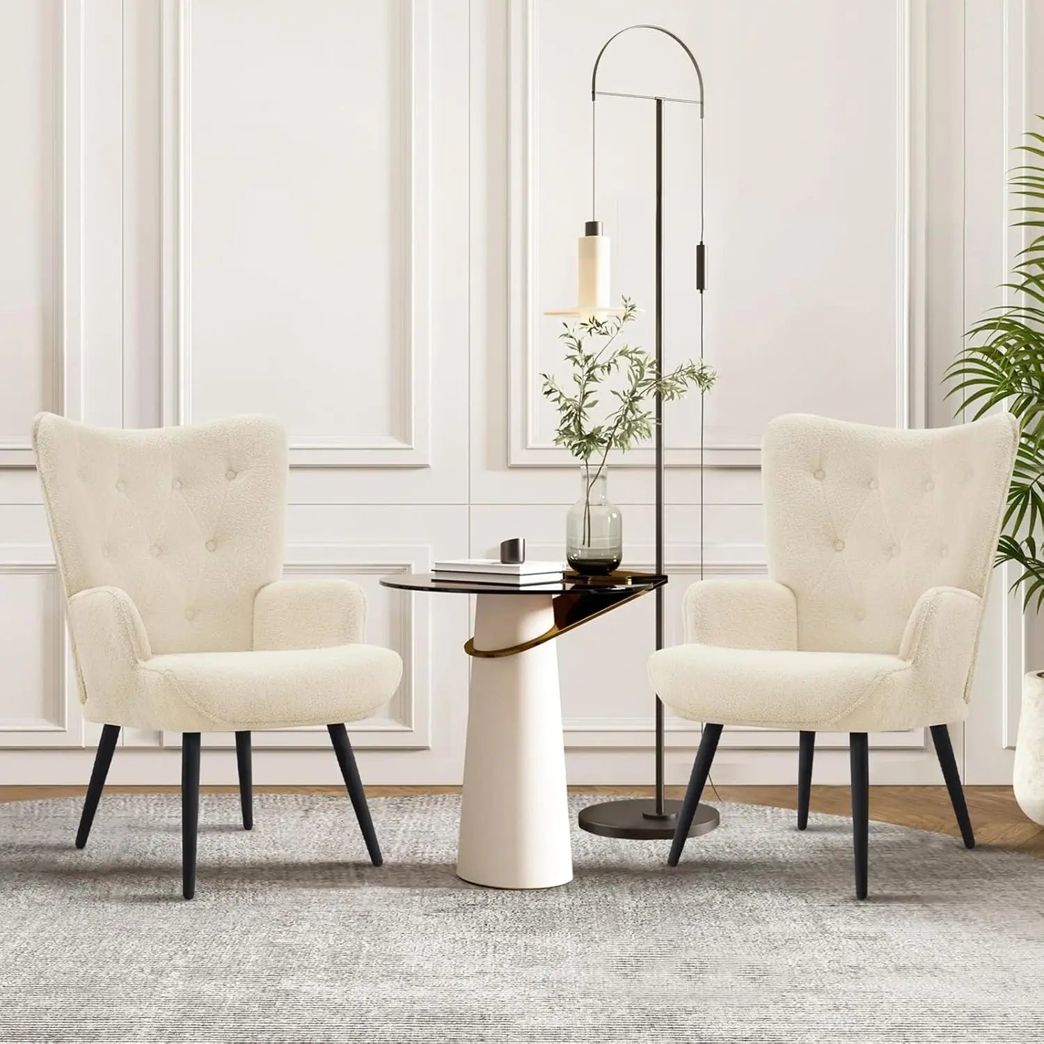 2 Black Velvet w/ High Wingback