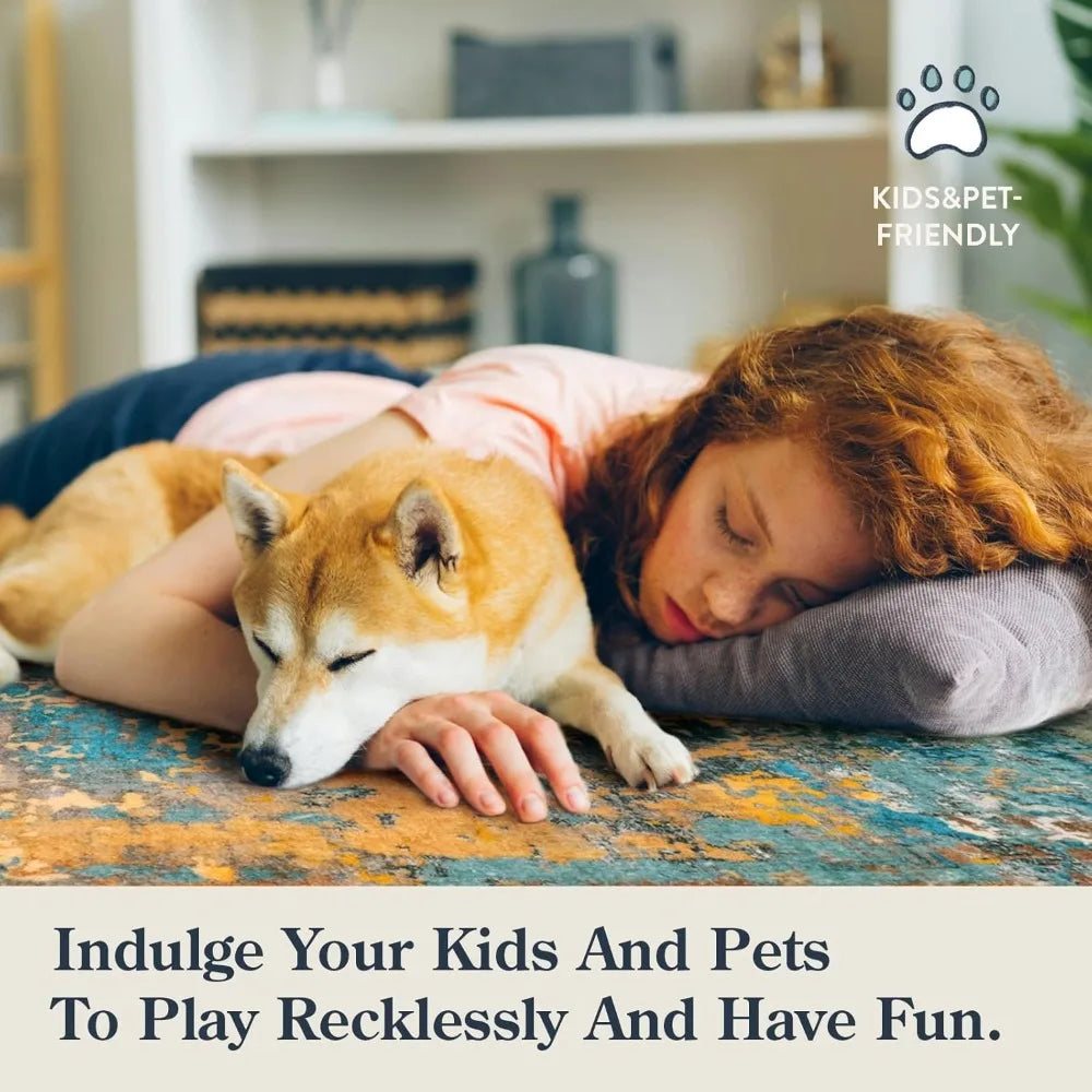 8x10 Abstract Washable Colorful Soft