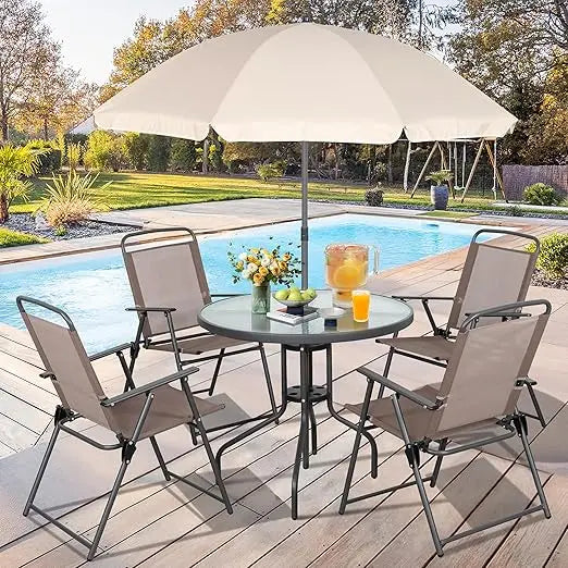 6-Piece Folding Patio Set All-Weather