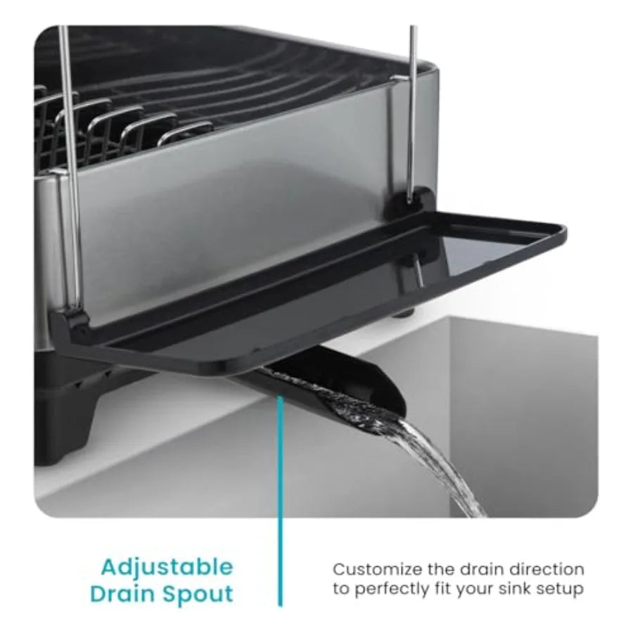 Large Stainless Steel Dish Rack w/Drain