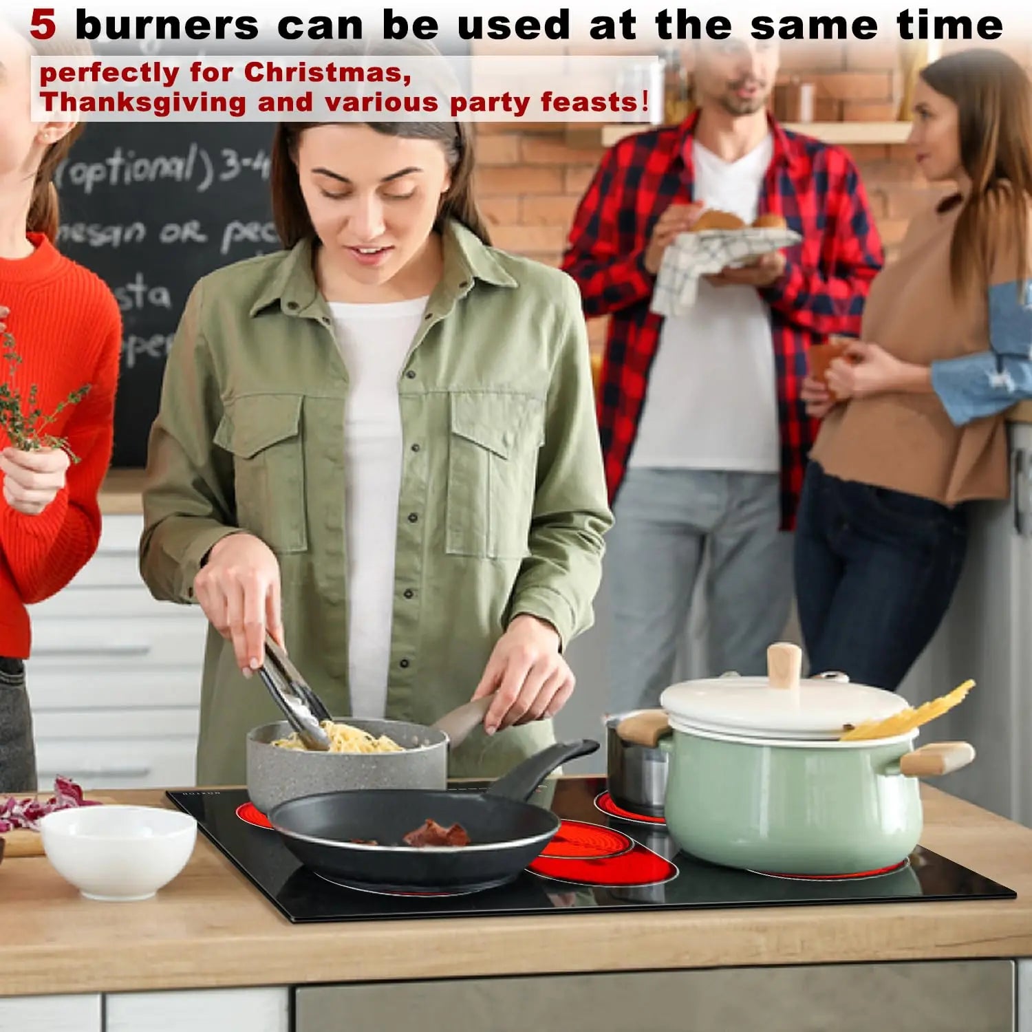 30" Electric Cooktop 5 Burners Built-in Radiant