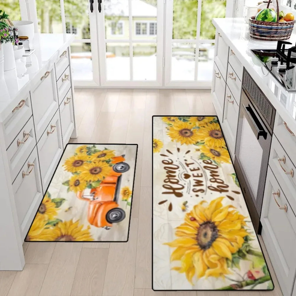 Playful Sunflower Print Kitchen