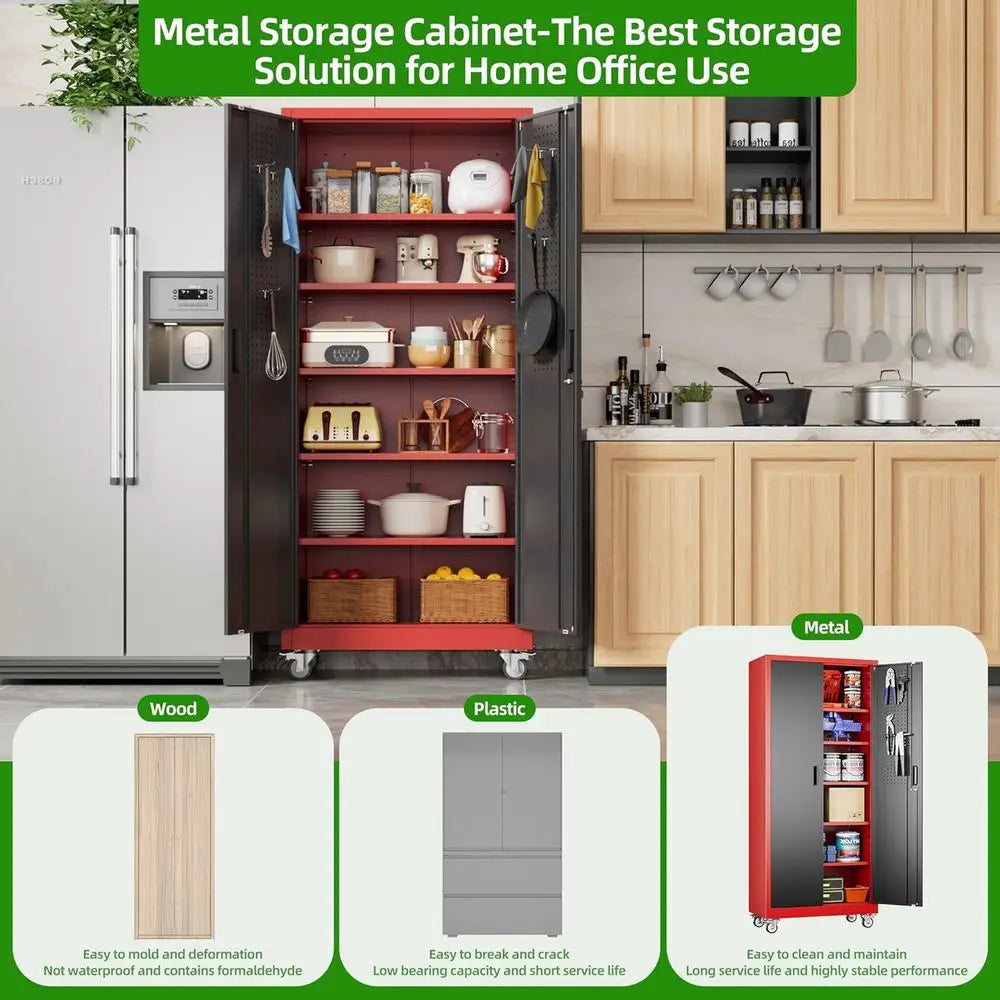 71 Tall Lockable Metal Storage Cabinet