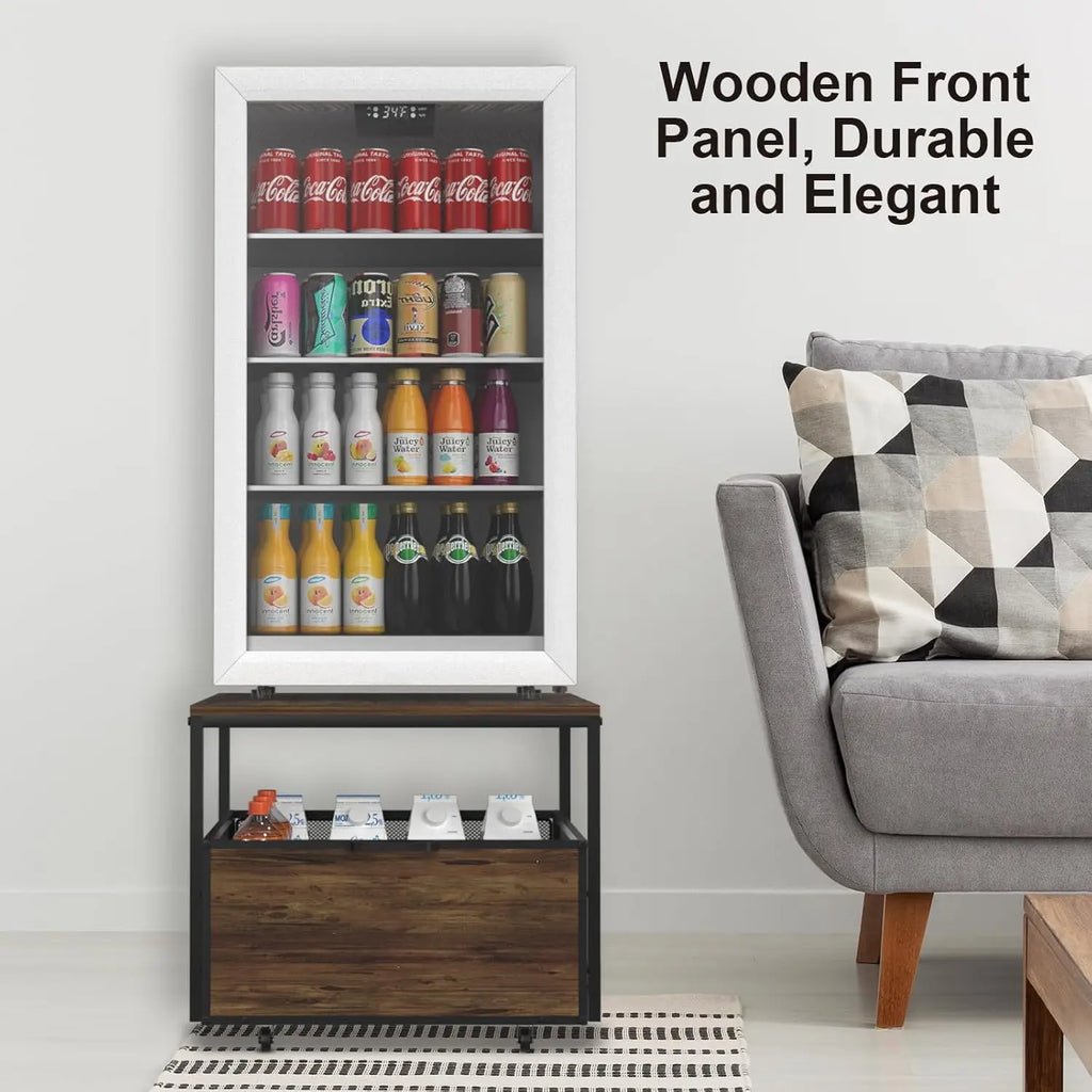 Heavy-Duty Mini Fridge Stand W/Drawer