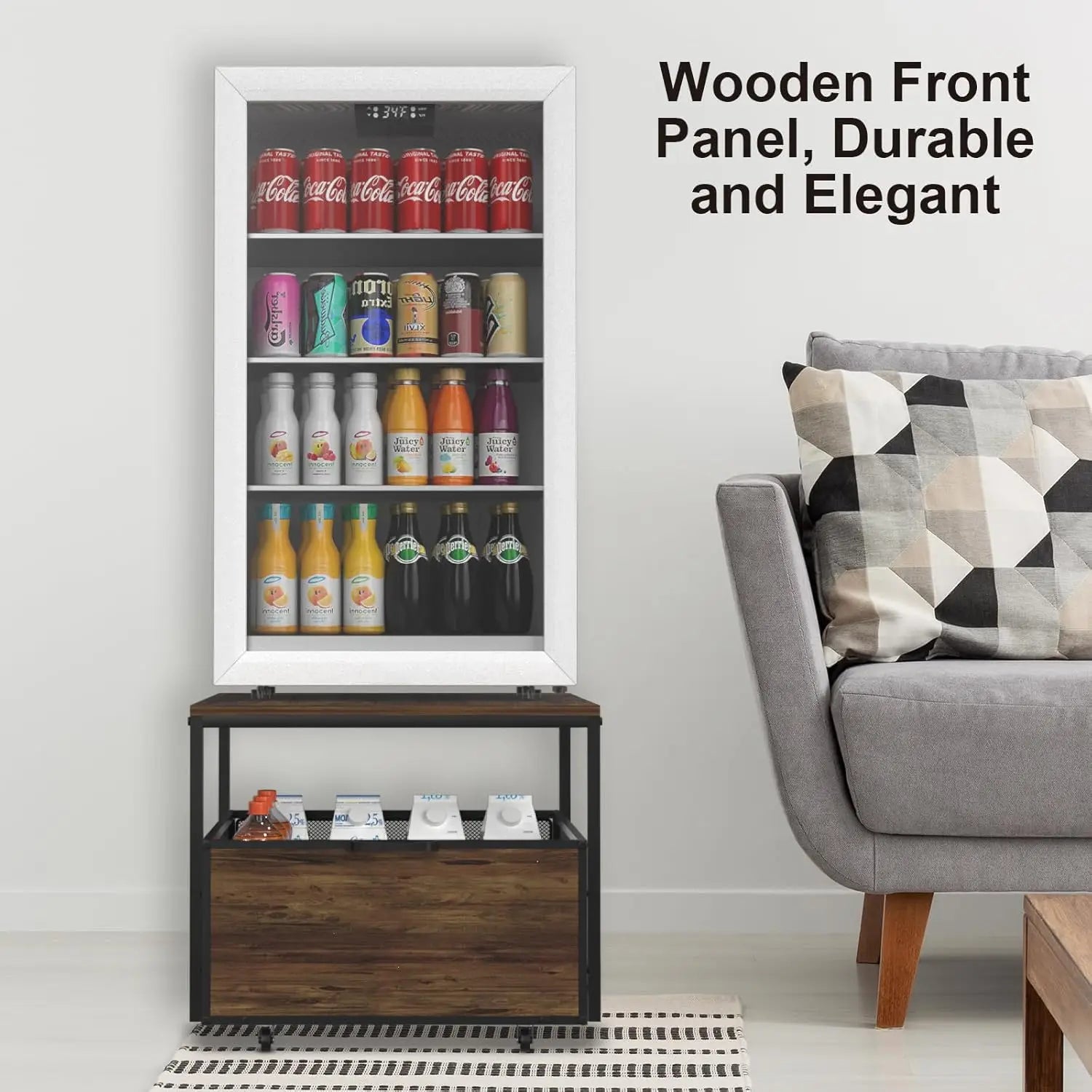 Heavy-Duty Mini Fridge Stand W/Drawer