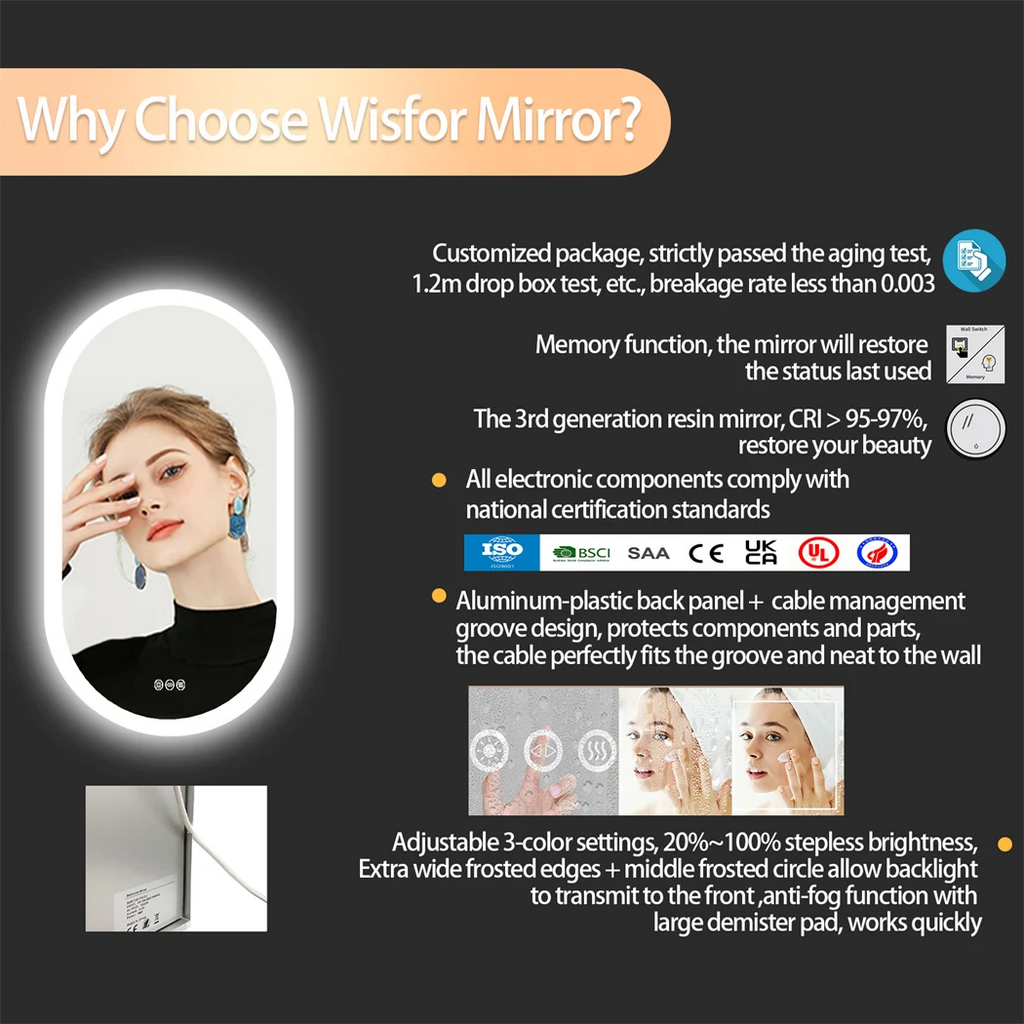 Oval LED Bathroom Smart Mirror