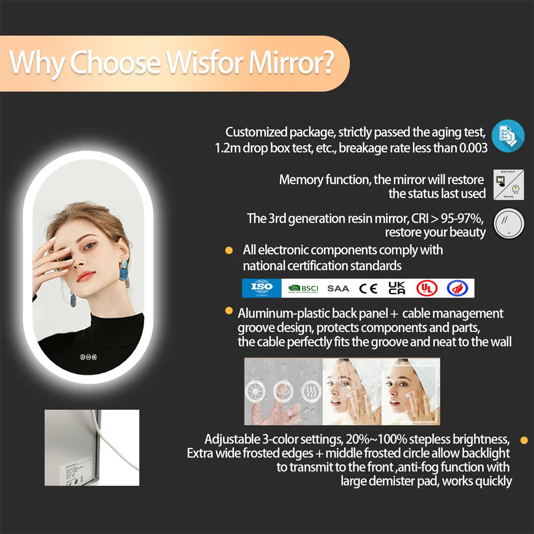 Oval LED Bathroom Smart Mirror