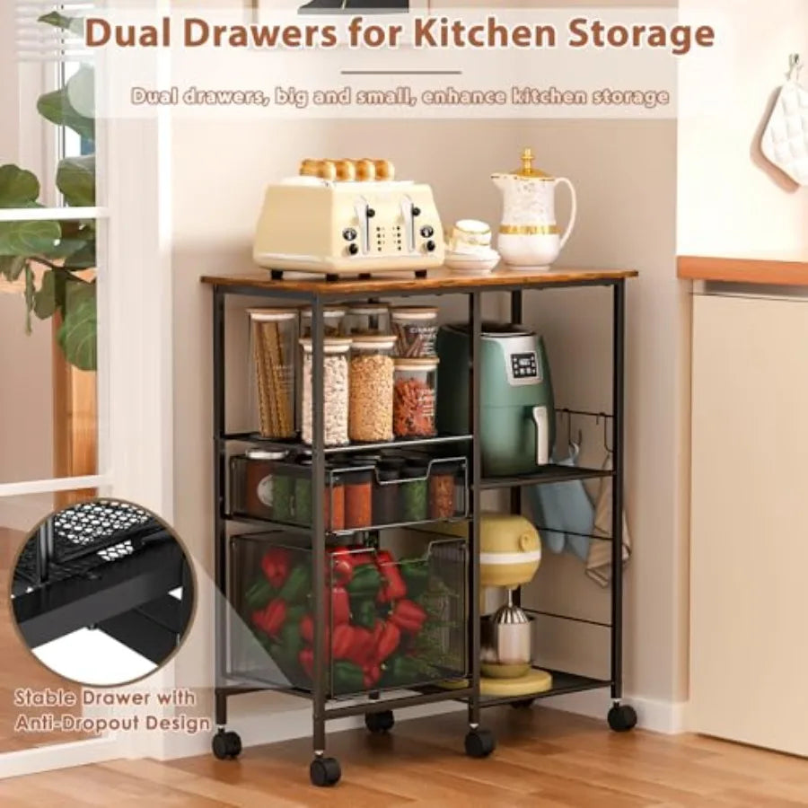 Rolling Microwave/Storage/Drawers, cart