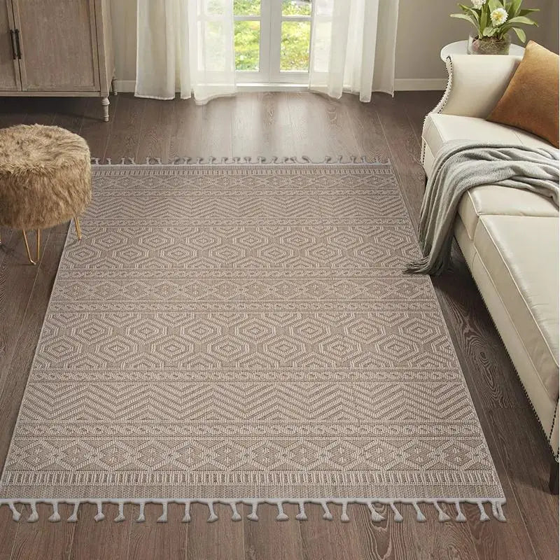 5x7 Geometric Mocha Indoor/Outdoor