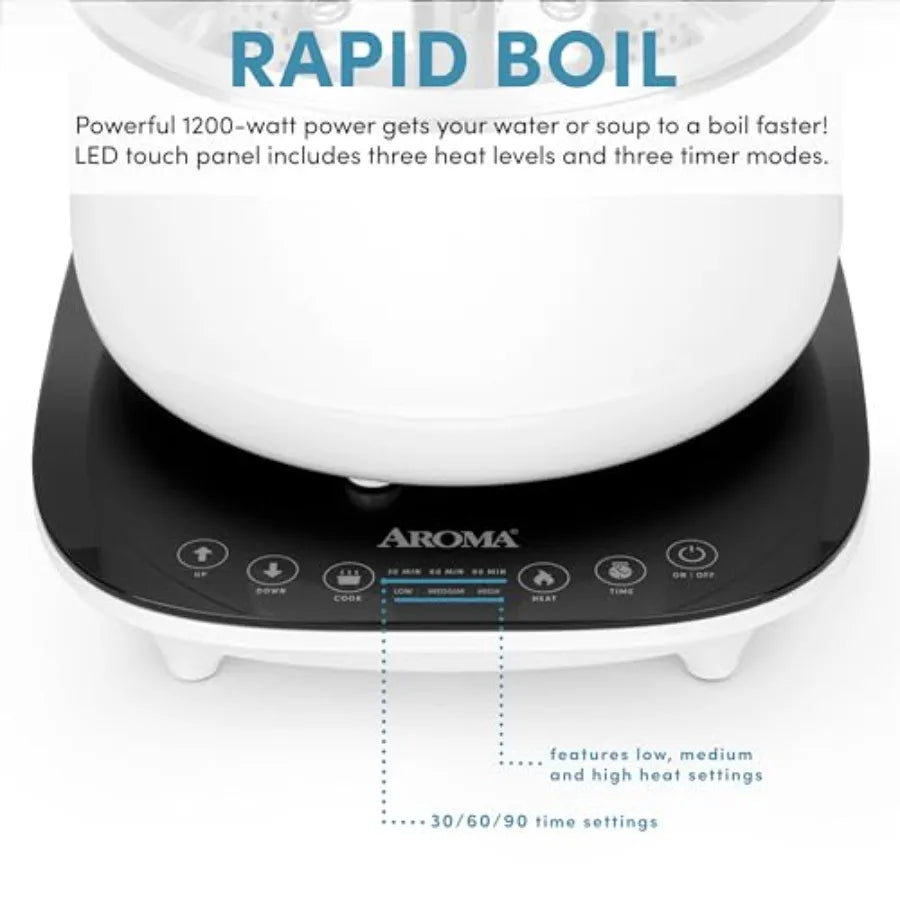 2.5-Liter Smart Electric Hot Pot Rapid Boil Steamer