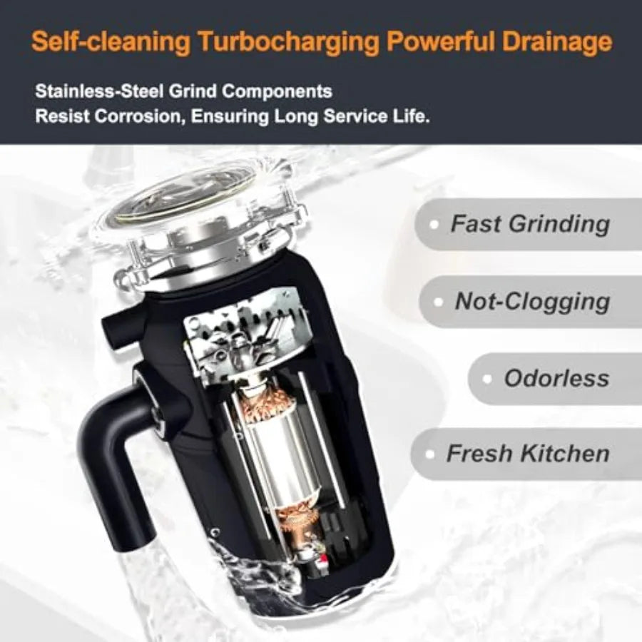 1/2 HP Quiet Cord Easy Install Disposer