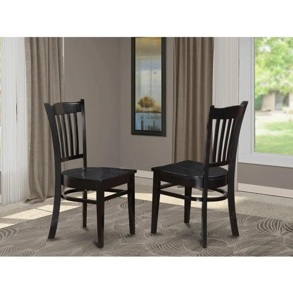 2 Slat Back Wooden Black