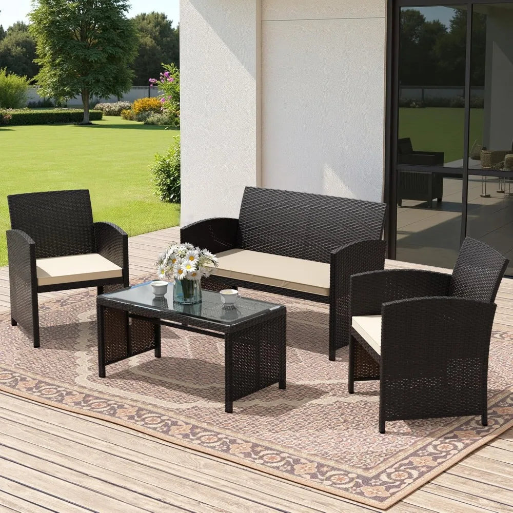 4-Piece Whicker Patio Set