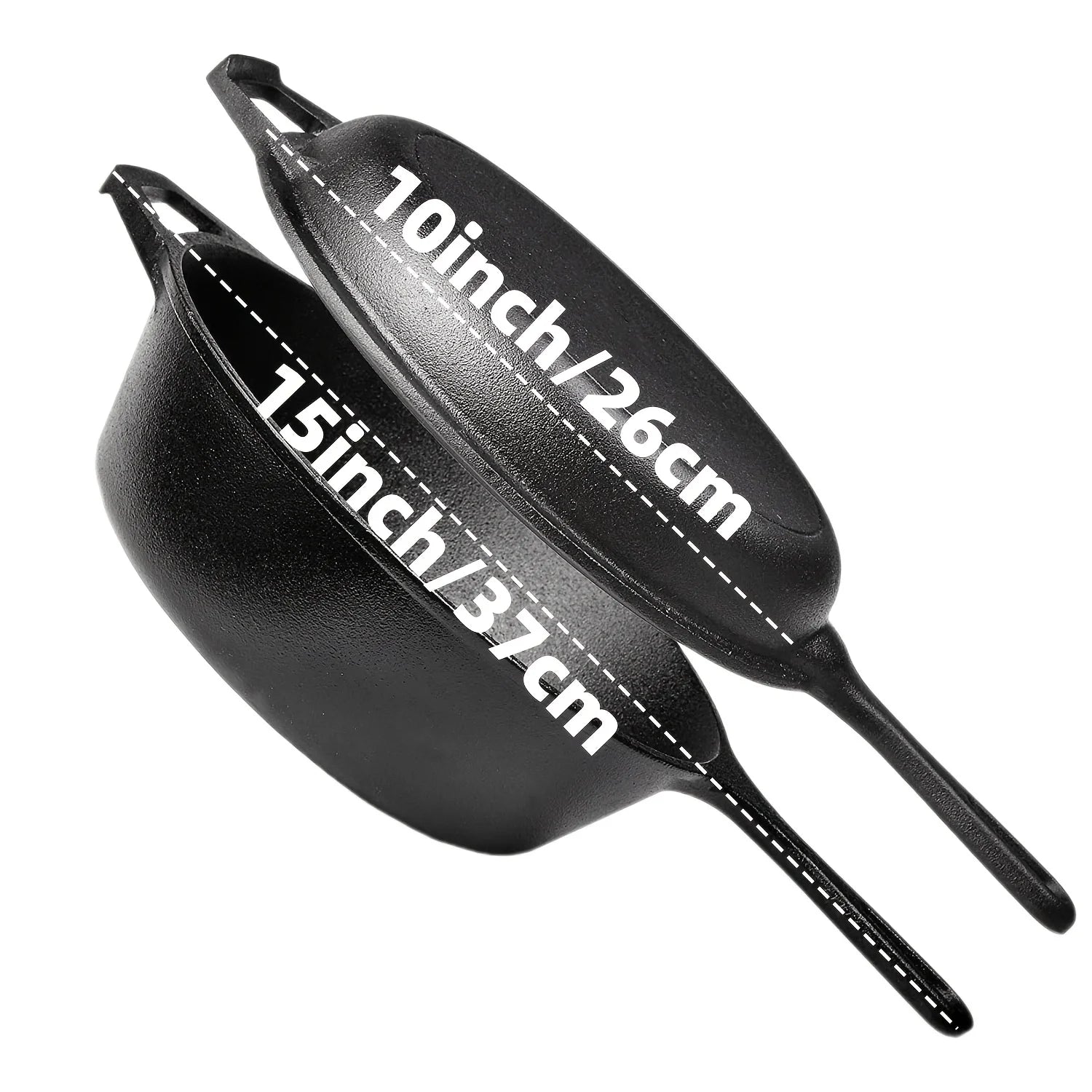 3PCS Cast Iron Skillet Set (6/8/10") Pre-Seasoned, Heavy-Duty