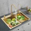 Gold Drop in 23.62x17.72" Stainless Single Bowl