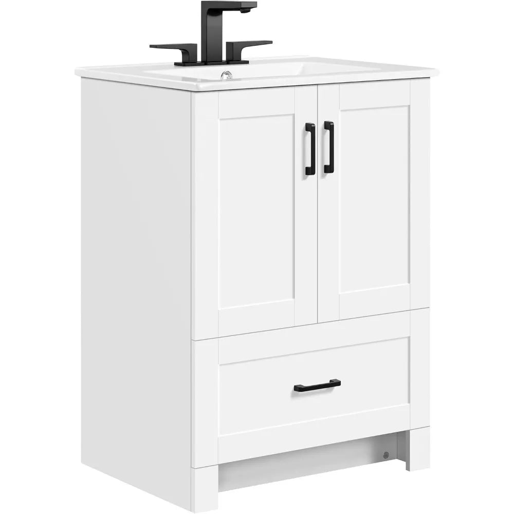 24.5" Bathroom Vanity W/Ceramic Sink