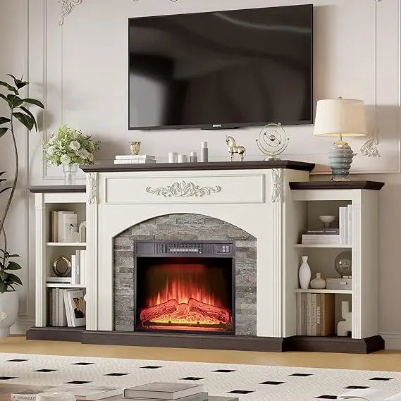 Electric Fireplace with Mantel