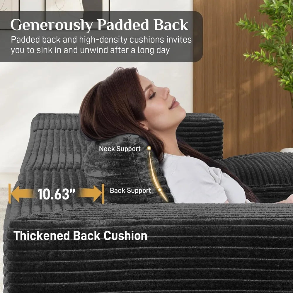 131" Sectional Sofa Cloud