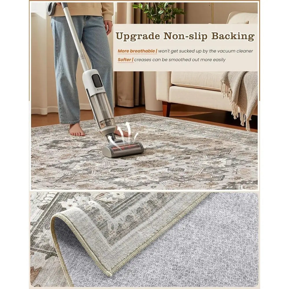 9x12 Vintage Taupe Washable Soft