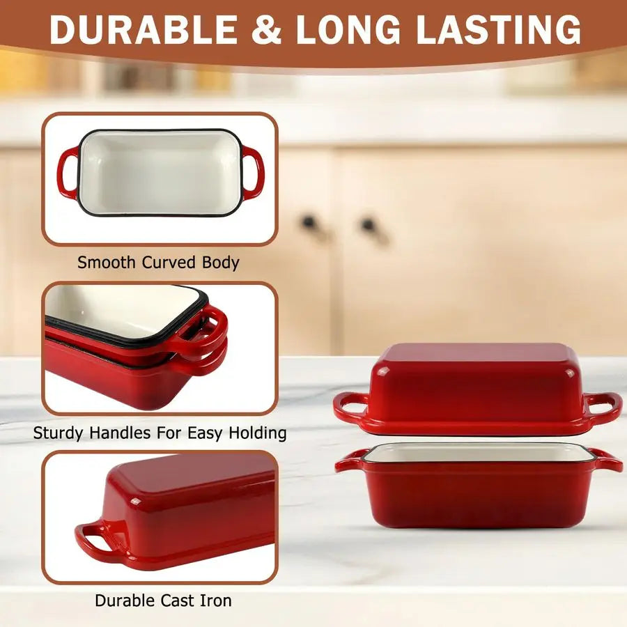 9 x 5 " Enameled Cast Iron Loaf Pan W/ Lid
