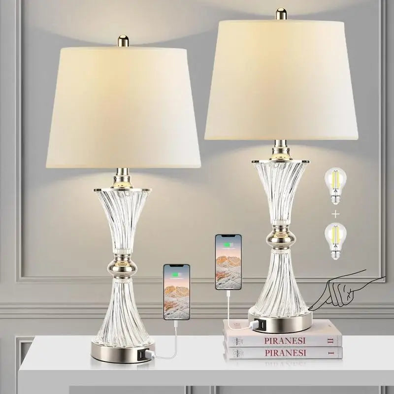 2 Modern USB Dimmable Lamp