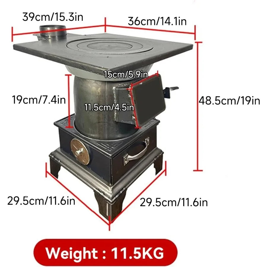 Indoor Wood-Burning Heating Stove