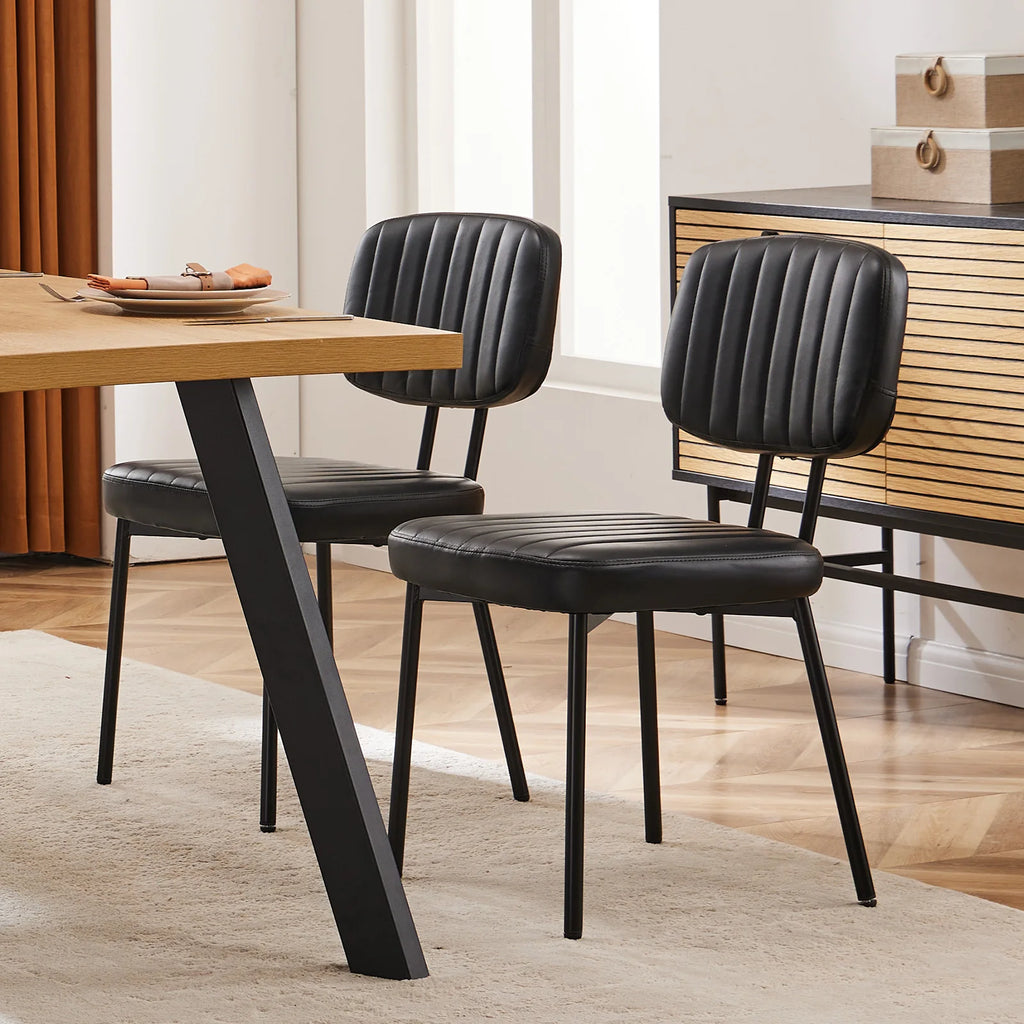 2 Faux Leather Modern Ergonomic Lumbar Support