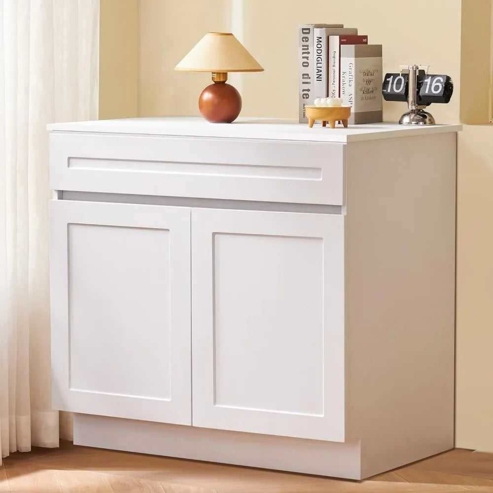 White Shaker Sink Base 36X24X34.5" Unassembled