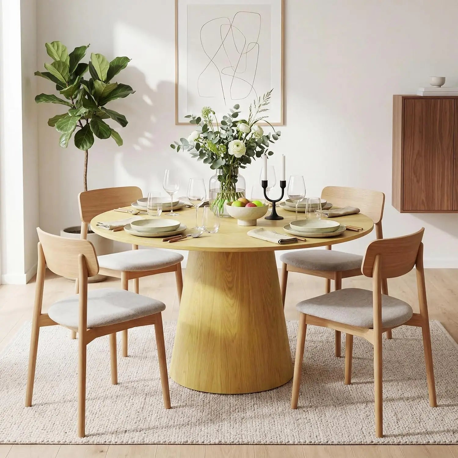 43" Round for 4-6 Wooden Farmhouse