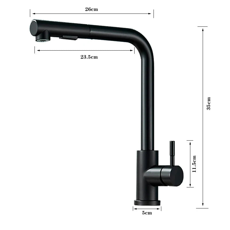Black 360° Rotation Stream Sprayer Stainless