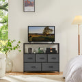 TV Stand/Dresser With 5 Fabric Drawers