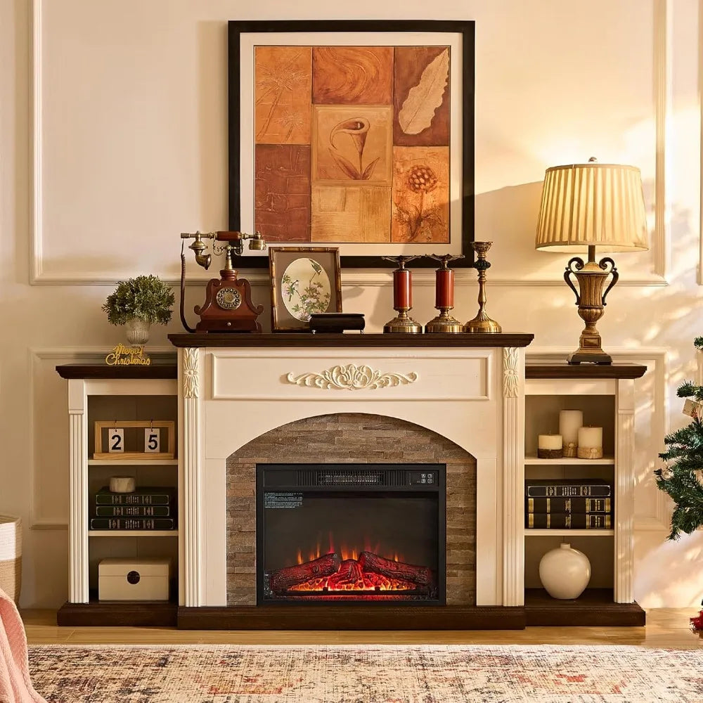 Electric Fireplace with Mantel