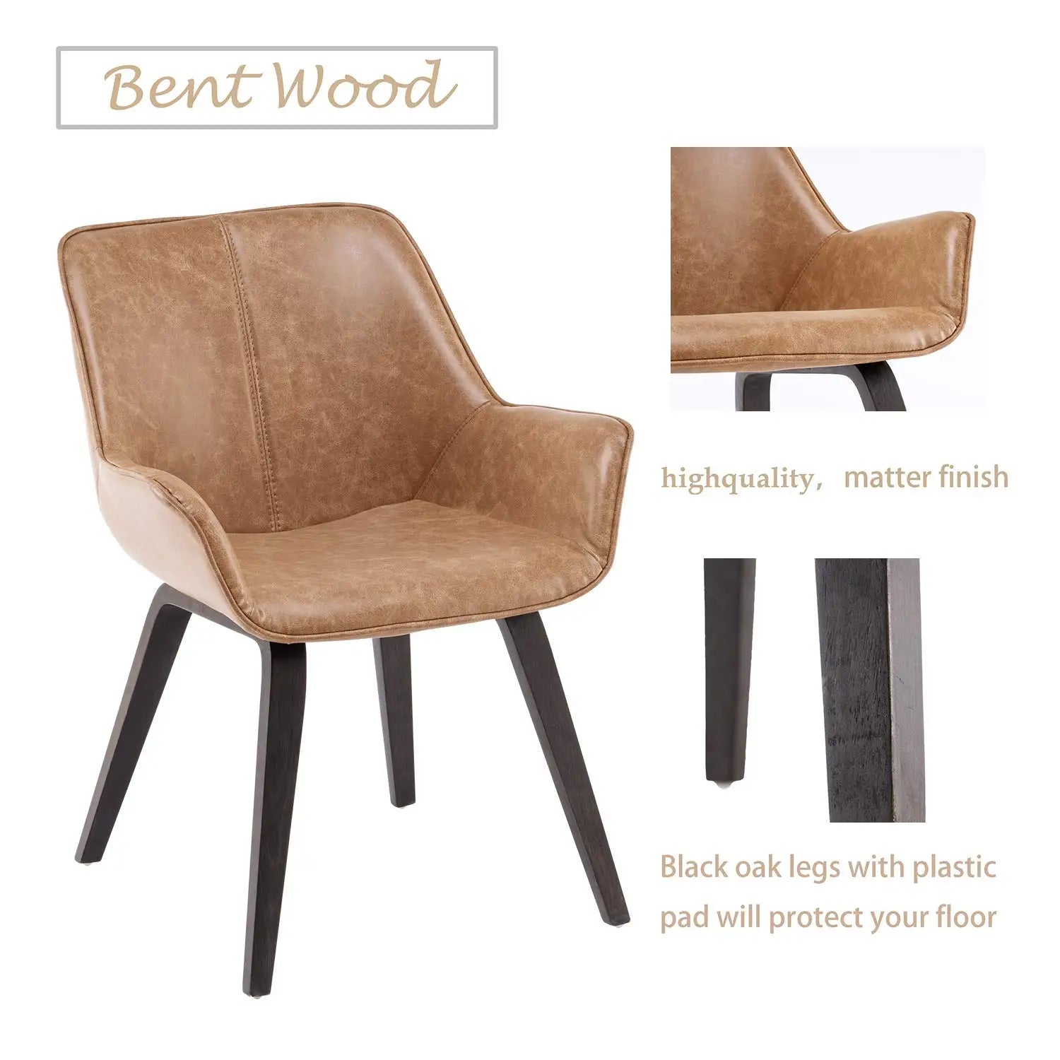 4 PU Leather Chairs Modern
