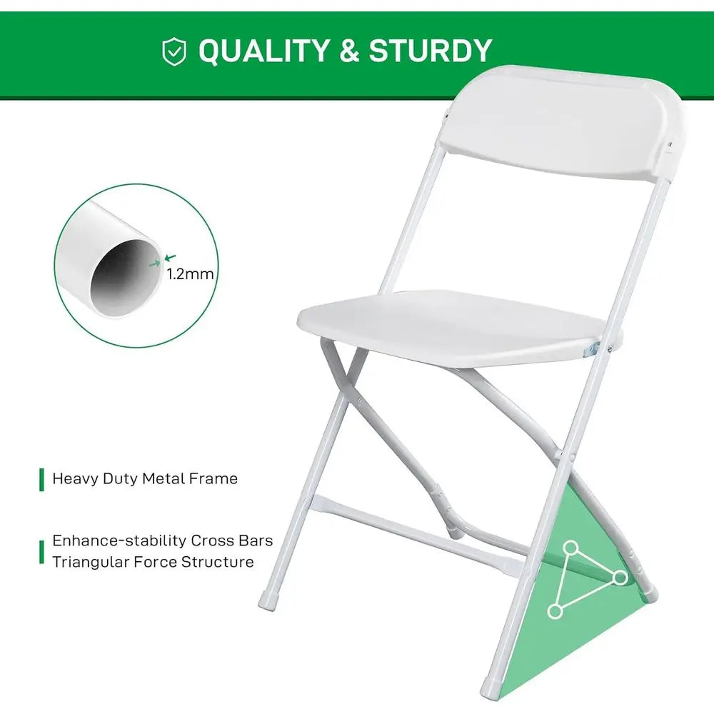 6 Stackable White Folding 350lbs Capacity