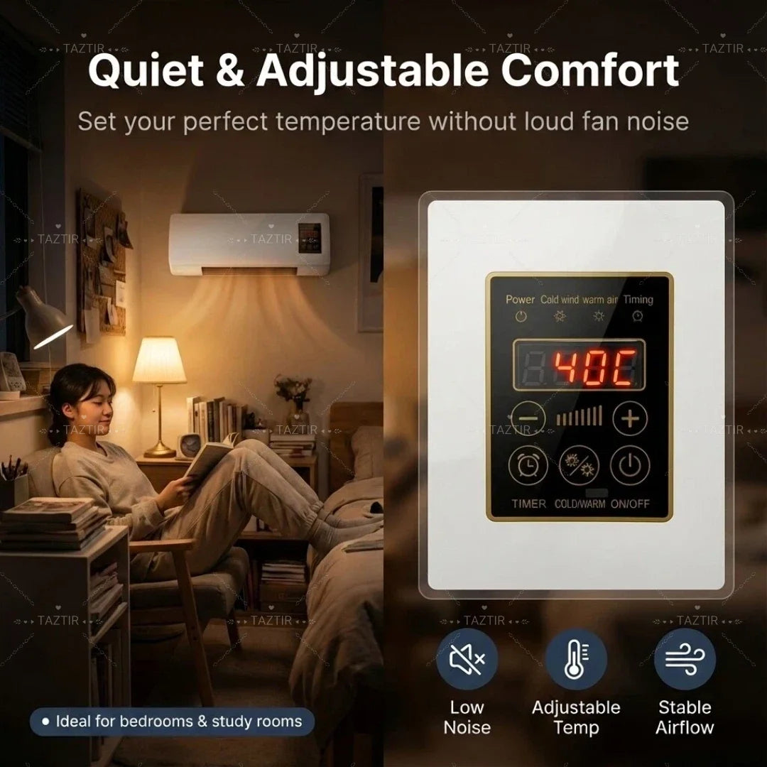 2-in-1 Wall-Mounted Heater 1400W W/6-Hour Timer