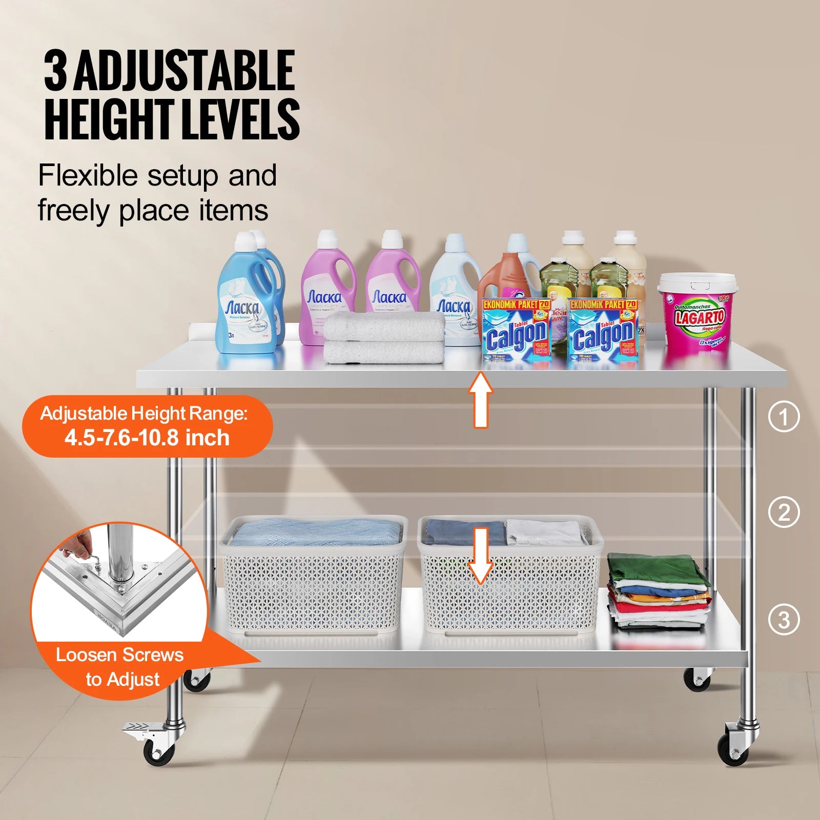 Stainless Worktable Commercial Food Prep