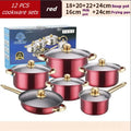12PCS Stainless Steel Colored Cookware