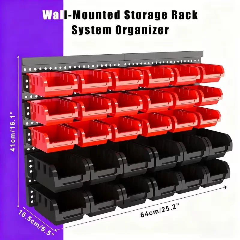 30pcs Heavy-Duty Wall Mounted Storage