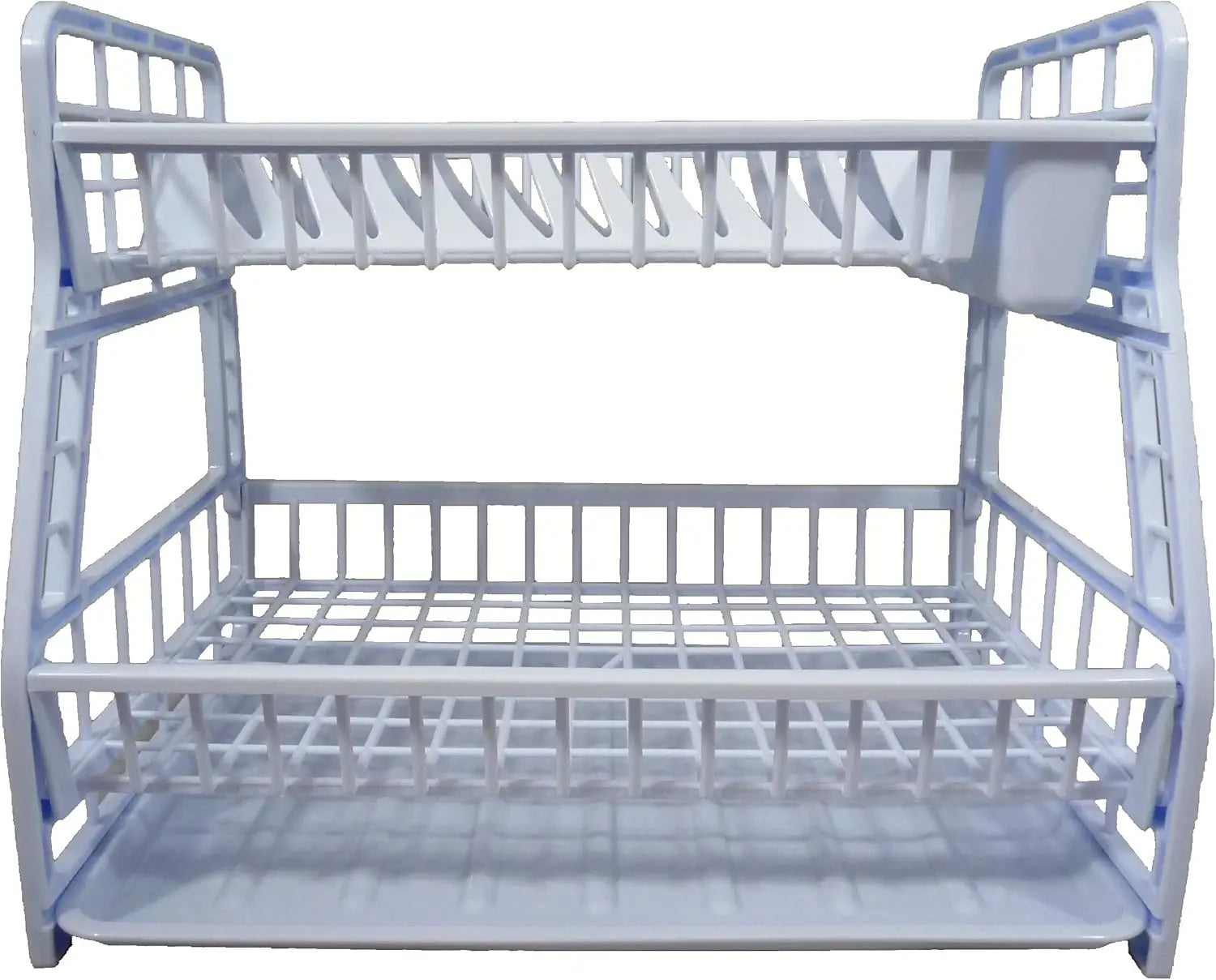 White Plastic 2 Tier Dish Drainer